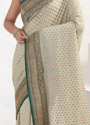 Green Pure Georgette Saree With Blouse Piece - Indian Silk House Agencies