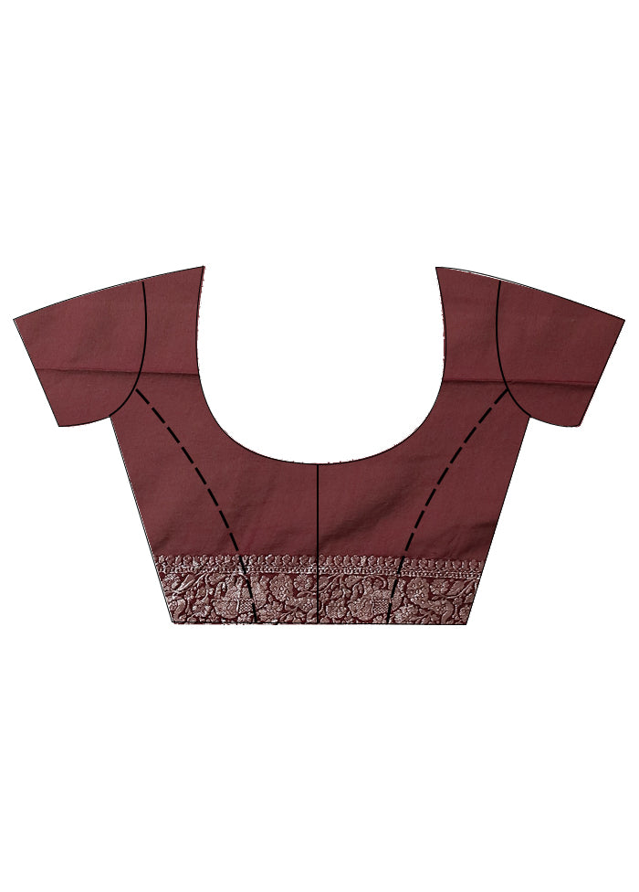 Maroon Pure Georgette Saree With Blouse Piece - Indian Silk House Agencies