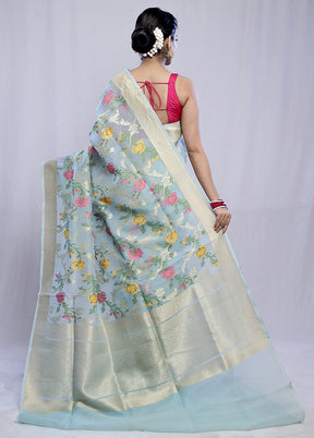 Green Kora Pure Silk Saree With Blouse Piece - Indian Silk House Agencies