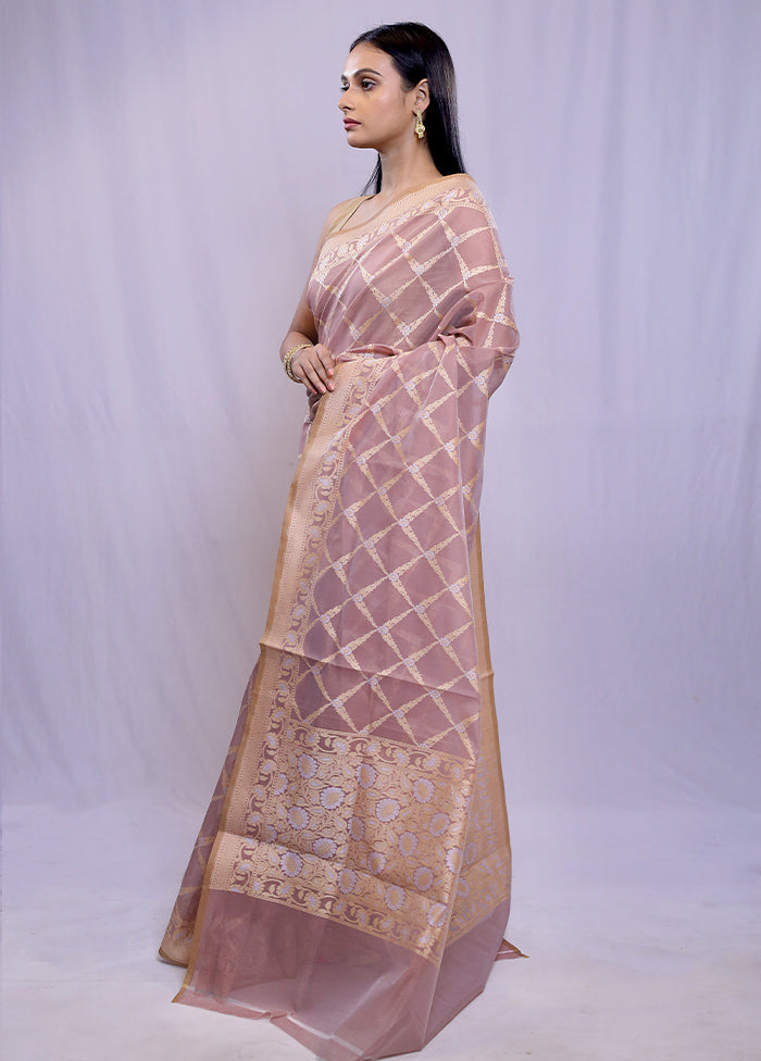 Pink Kora Silk Saree With Blouse Piece - Indian Silk House Agencies