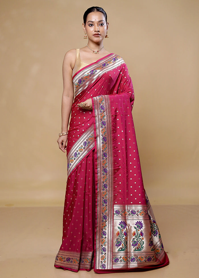 Maroon Katan Silk Saree With Blouse Piece