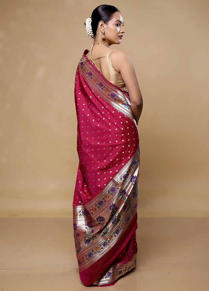 Pink Katan Silk Saree With Blouse Piece