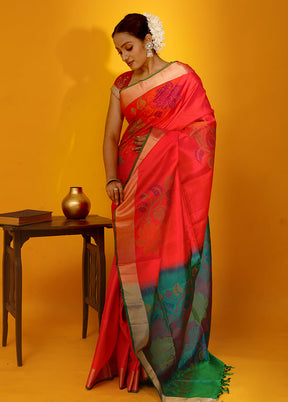 Pink Kanjivaram Pure Silk Saree With Blouse Piece - Indian Silk House Agencies