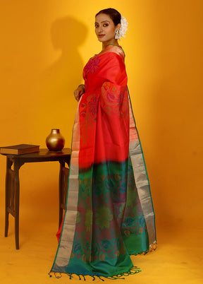 Pink Kanjivaram Pure Silk Saree With Blouse Piece - Indian Silk House Agencies