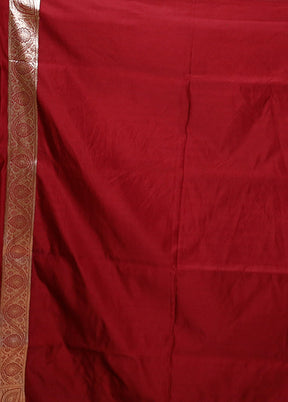 Red Banarasi Silk Saree With Blouse Piece