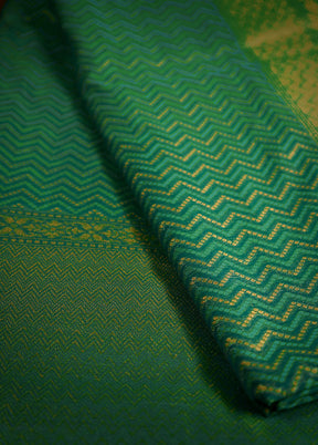 Green Kora Silk Saree With Blouse Piece - Indian Silk House Agencies