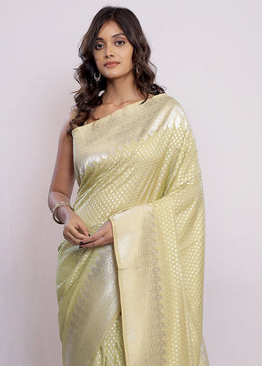 Green Uppada Silk Saree With Blouse Piece - Indian Silk House Agencies