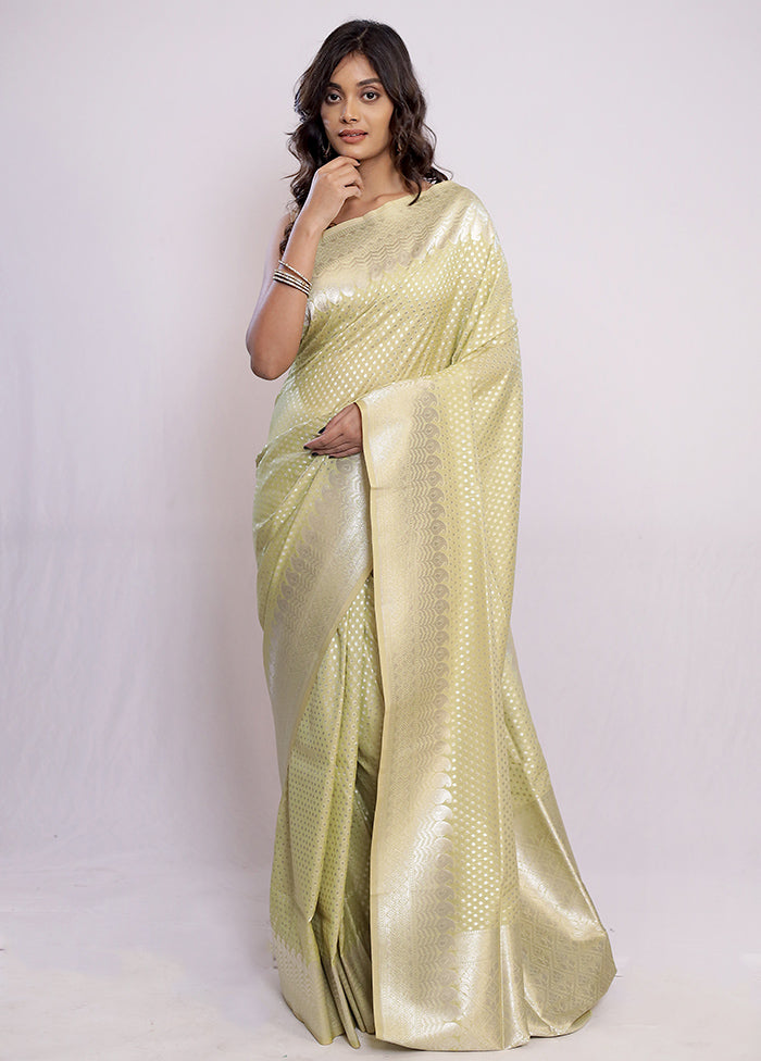 Green Uppada Silk Saree With Blouse Piece - Indian Silk House Agencies