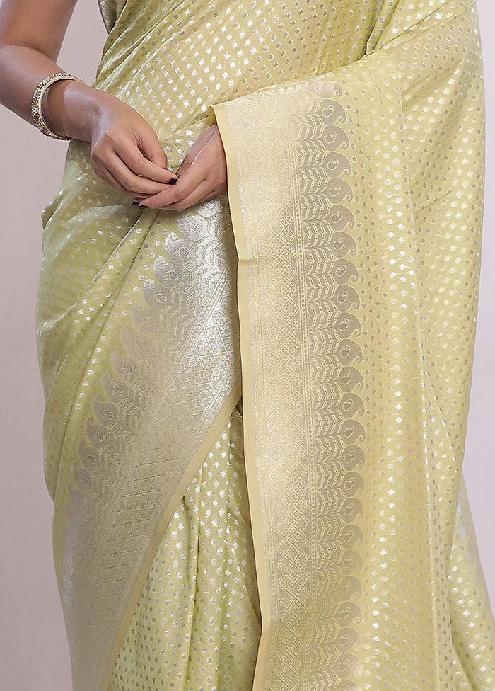 Green Uppada Silk Saree With Blouse Piece - Indian Silk House Agencies