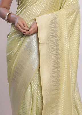 Green Uppada Silk Saree With Blouse Piece - Indian Silk House Agencies