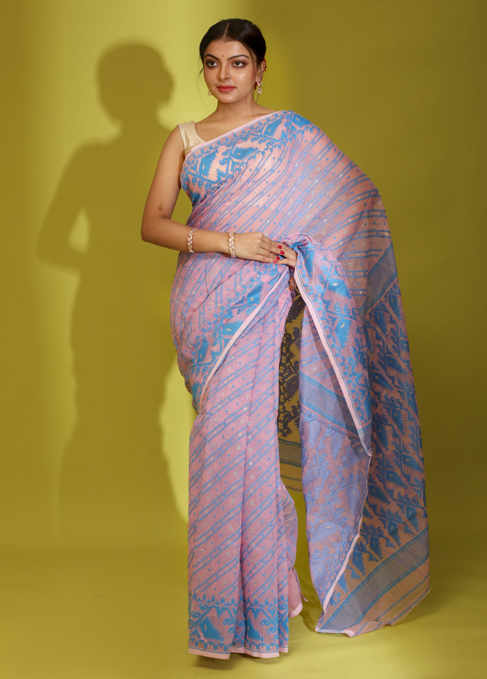 Pink Tant Cotton Saree Without Blouse Piece - Indian Silk House Agencies