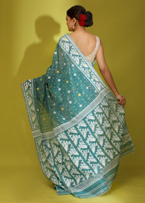 Green Tant Cotton Saree Without Blouse Piece - Indian Silk House Agencies