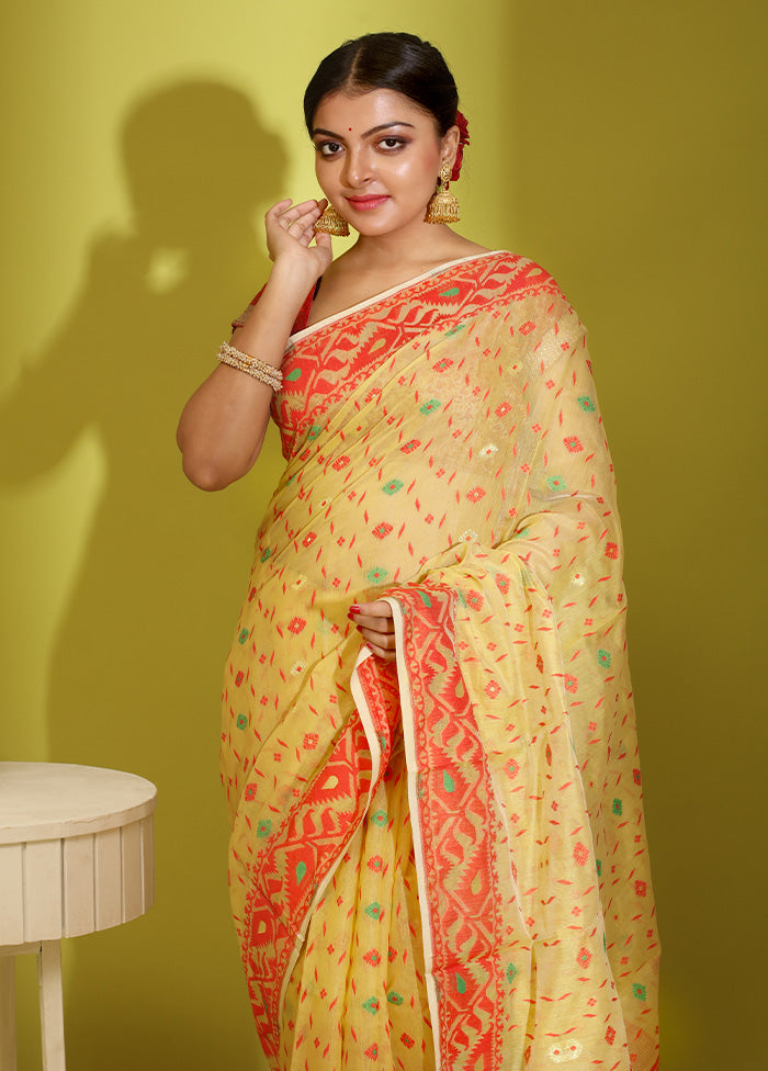 Yellow Tant Cotton Saree Without Blouse Piece - Indian Silk House Agencies