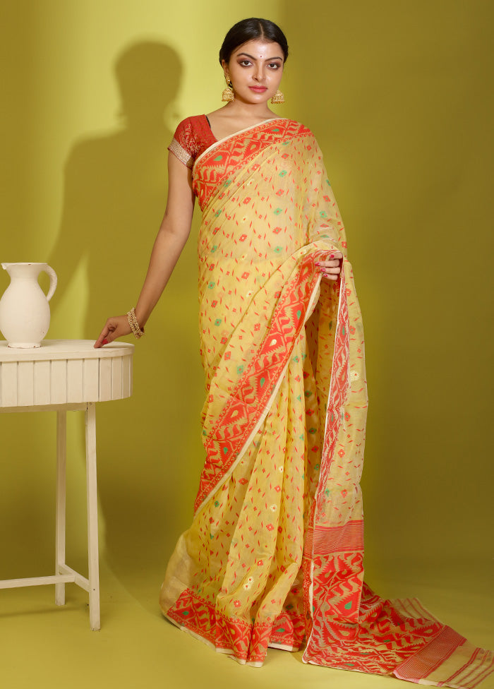 Yellow Tant Cotton Saree Without Blouse Piece - Indian Silk House Agencies