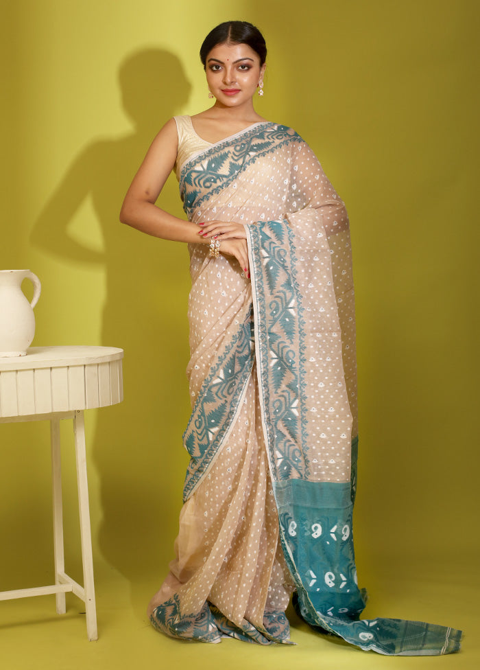 Grey Tant Cotton Saree Without Blouse Piece - Indian Silk House Agencies