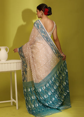 Grey Tant Cotton Saree Without Blouse Piece - Indian Silk House Agencies