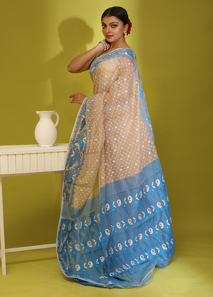 Grey Tant Cotton Saree Without Blouse Piece - Indian Silk House Agencies