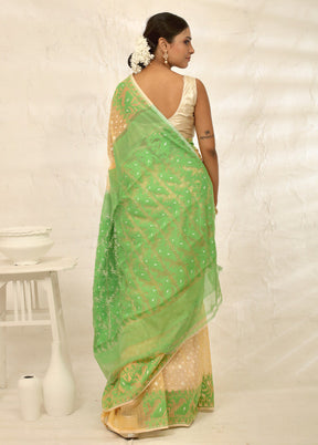 Cream Tant Cotton Saree Without Blouse Piece - Indian Silk House Agencies