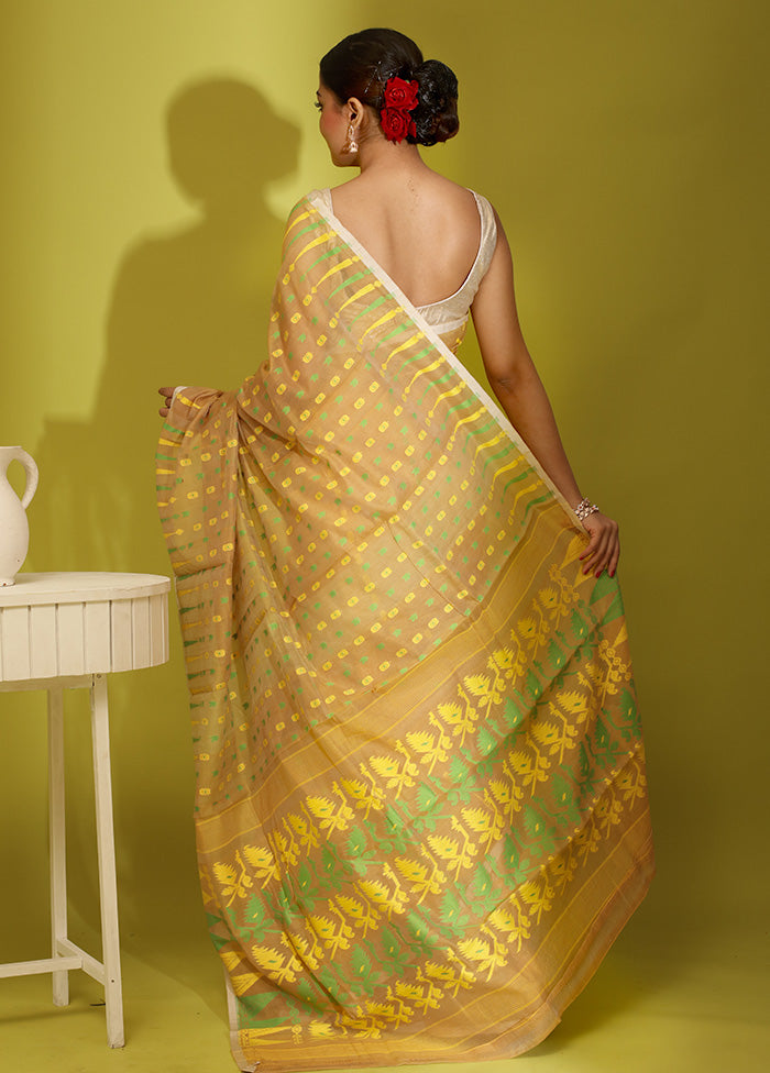 Brown Tant Cotton Saree Without Blouse Piece - Indian Silk House Agencies