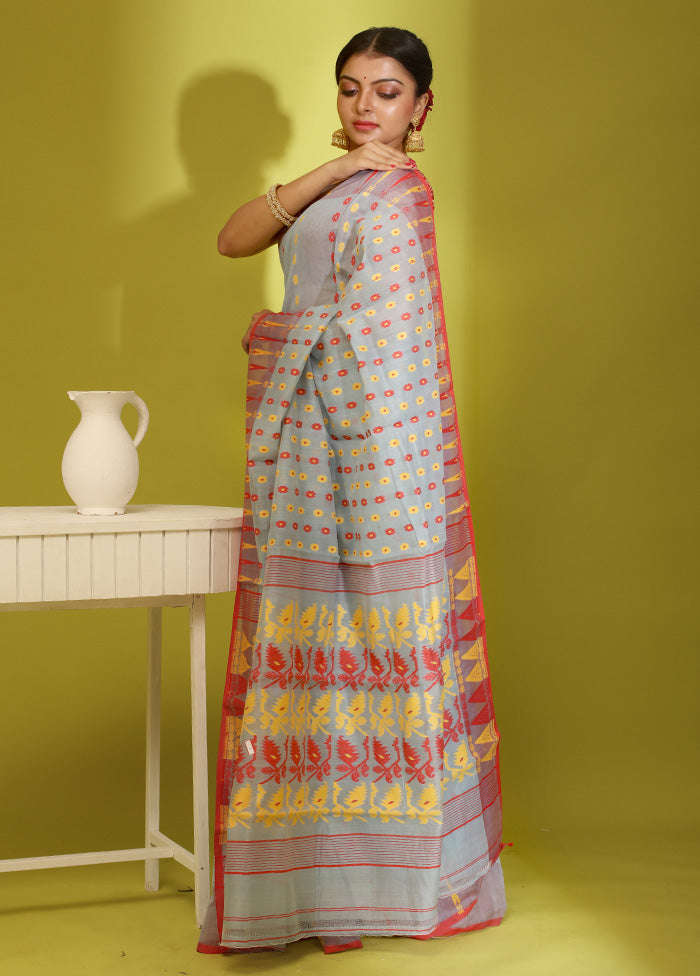 Blue Tant Cotton Saree Without Blouse Piece - Indian Silk House Agencies