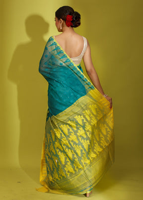 Green Tant Cotton Saree Without Blouse Piece - Indian Silk House Agencies