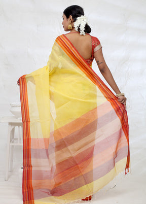 Yellow Cotton Saree With Blouse Piece - Indian Silk House Agencies