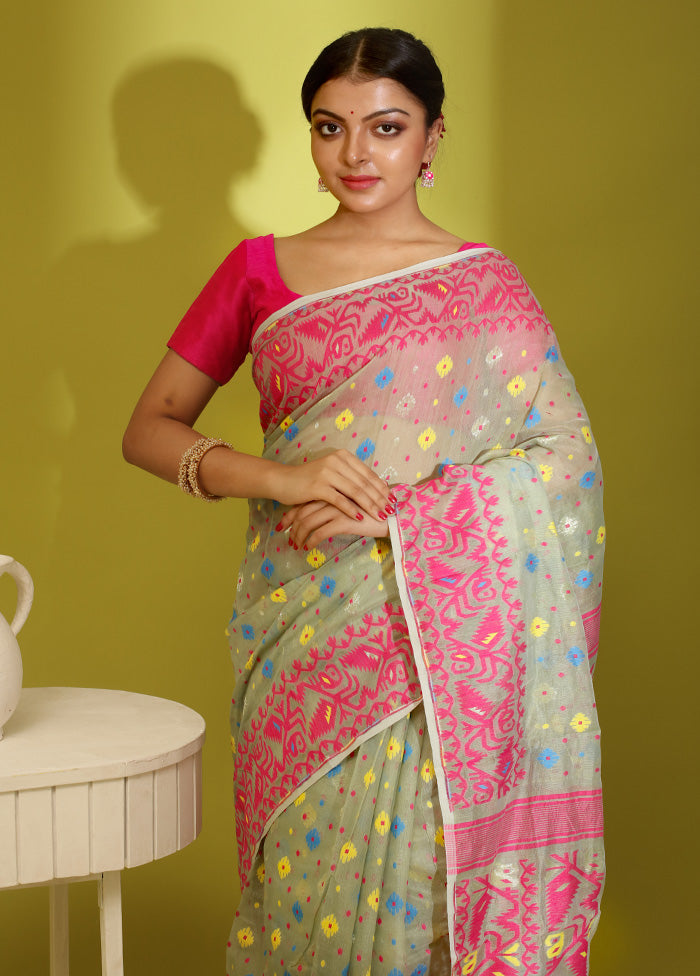 Green Tant Cotton Saree Without Blouse Piece - Indian Silk House Agencies