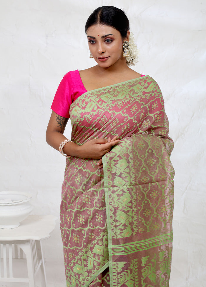 Pink Tant Cotton Saree Without Blouse Piece - Indian Silk House Agencies