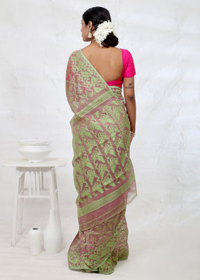 Pink Tant Cotton Saree Without Blouse Piece - Indian Silk House Agencies