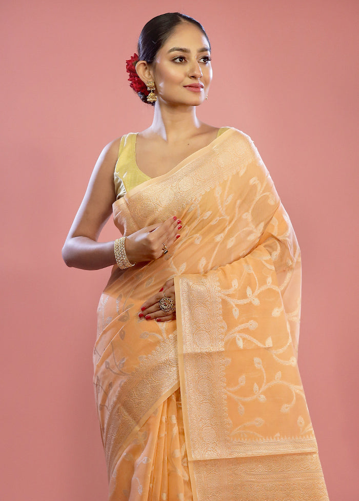 Pink Kora Silk Saree With Blouse Piece - Indian Silk House Agencies