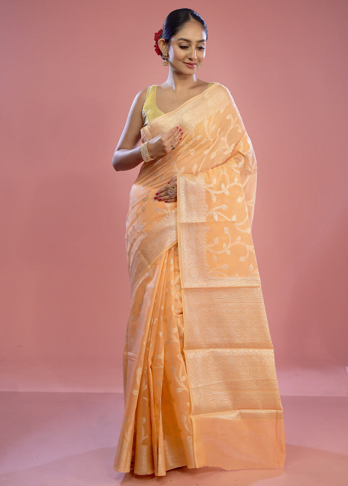 Pink Kora Silk Saree With Blouse Piece - Indian Silk House Agencies