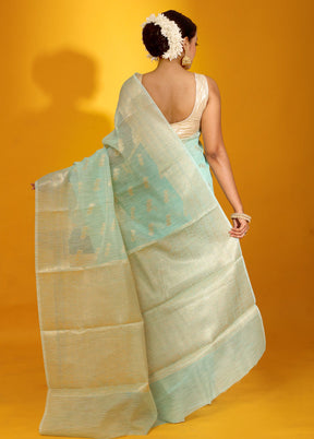 Green Kora Silk Saree With Blouse Piece - Indian Silk House Agencies