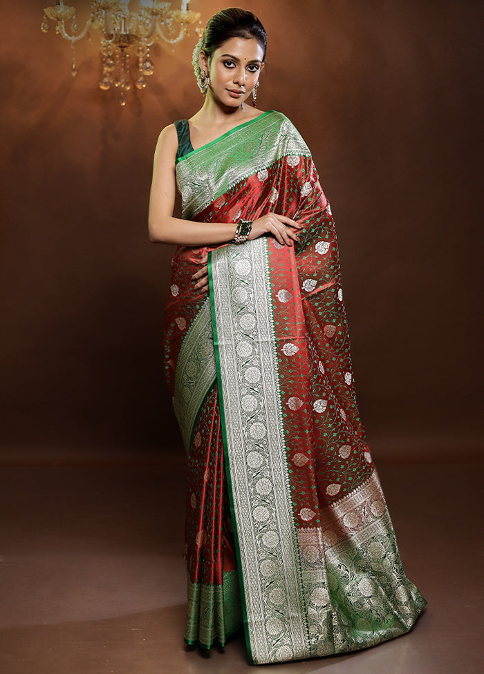 Maroon Tanchoi Silk Saree With Blouse Piece - Indian Silk House Agencies