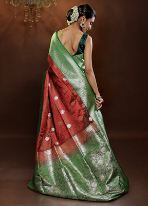 Maroon Tanchoi Silk Saree With Blouse Piece - Indian Silk House Agencies