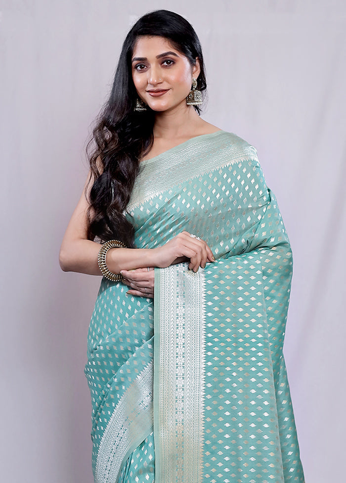 Green Uppada Silk Saree With Blouse Piece - Indian Silk House Agencies