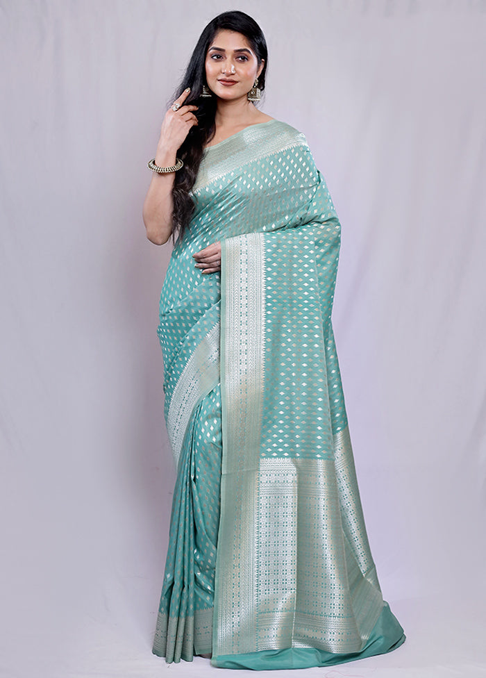 Green Uppada Silk Saree With Blouse Piece - Indian Silk House Agencies