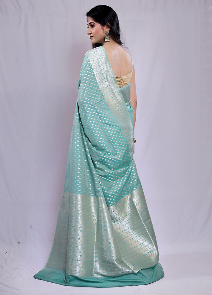 Green Uppada Silk Saree With Blouse Piece - Indian Silk House Agencies