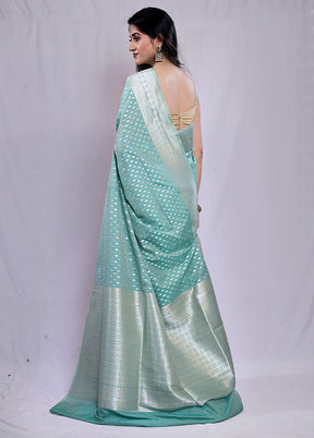 Green Uppada Silk Saree With Blouse Piece - Indian Silk House Agencies