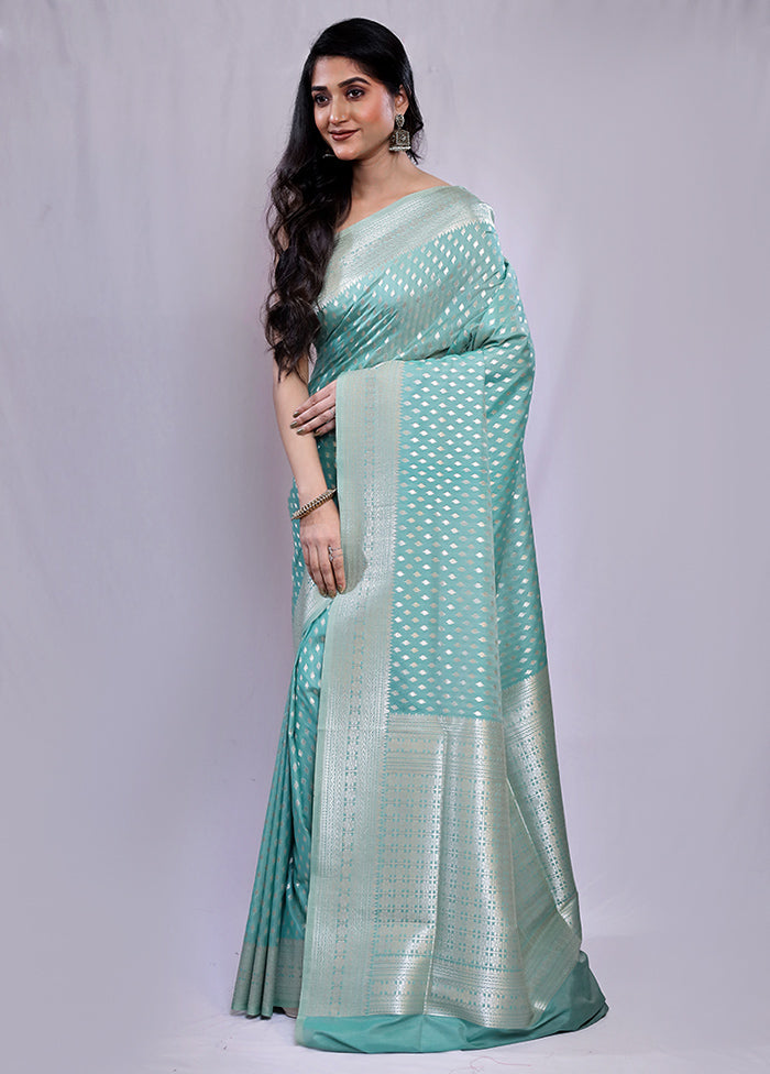 Green Uppada Silk Saree With Blouse Piece - Indian Silk House Agencies