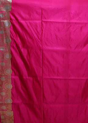 Pink Banarasi Silk Saree With Blouse Piece