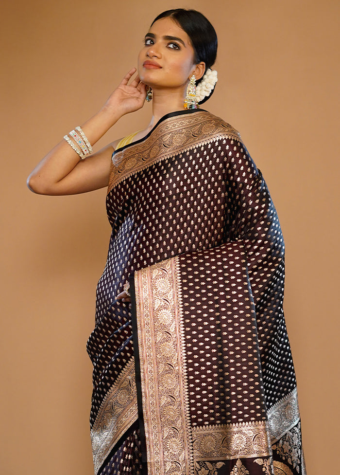 Brown Banarasi Silk Saree With Blouse Piece - Indian Silk House Agencies