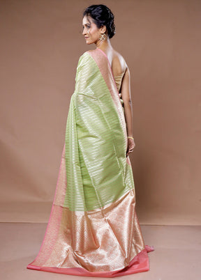 Green Organza Saree With Blouse Piece - Indian Silk House Agencies