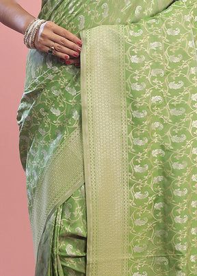 Green Uppada Silk Saree With Blouse Piece - Indian Silk House Agencies