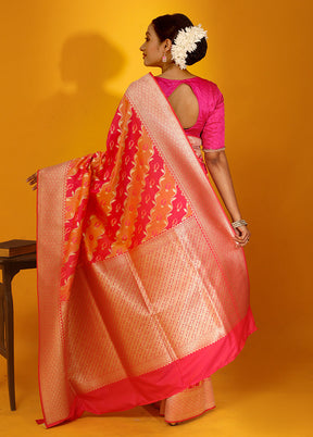 Pink Uppada Silk Saree With Blouse Piece - Indian Silk House Agencies