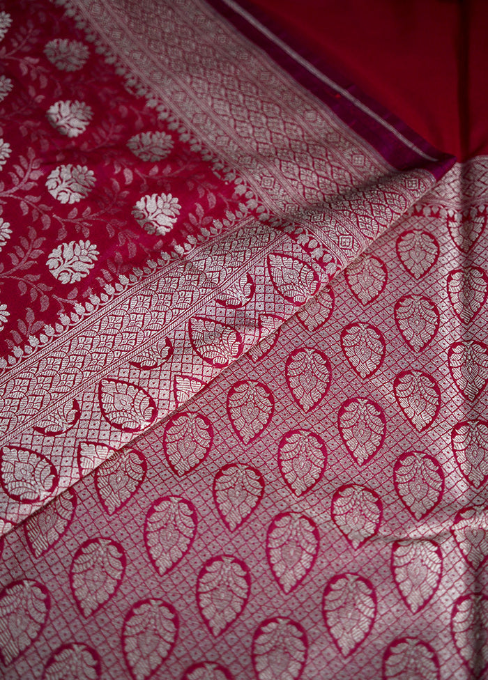 Red Uppada Silk Saree With Blouse Piece - Indian Silk House Agencies