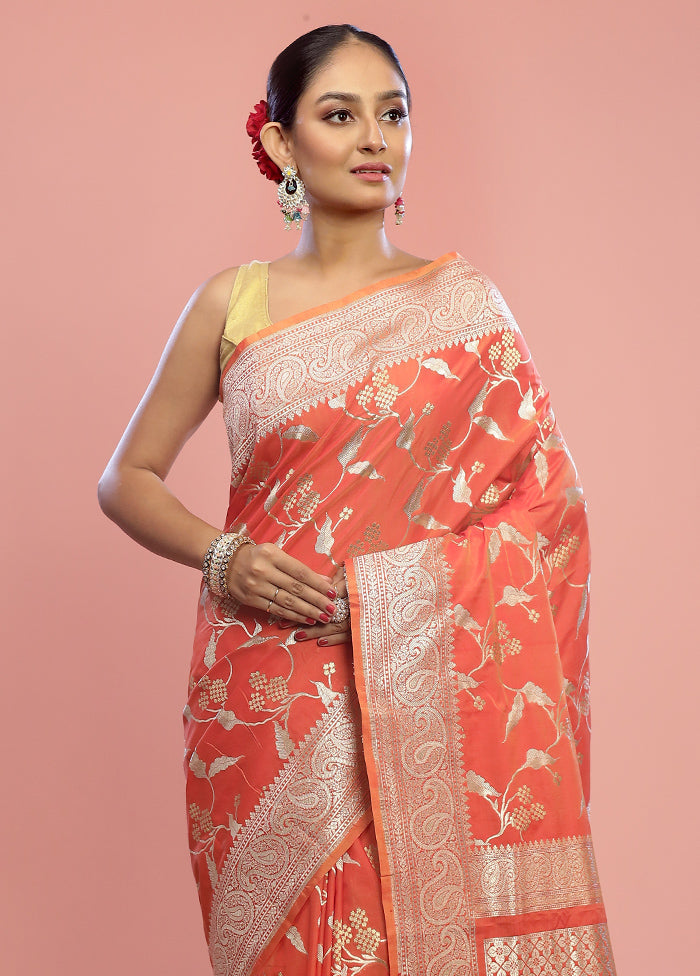 Pink Uppada Silk Saree With Blouse Piece - Indian Silk House Agencies