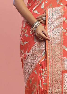 Pink Uppada Silk Saree With Blouse Piece - Indian Silk House Agencies