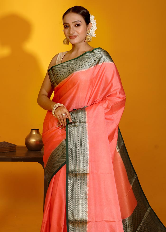 Pink Dupion Silk Saree With Blouse Piece - Indian Silk House Agencies