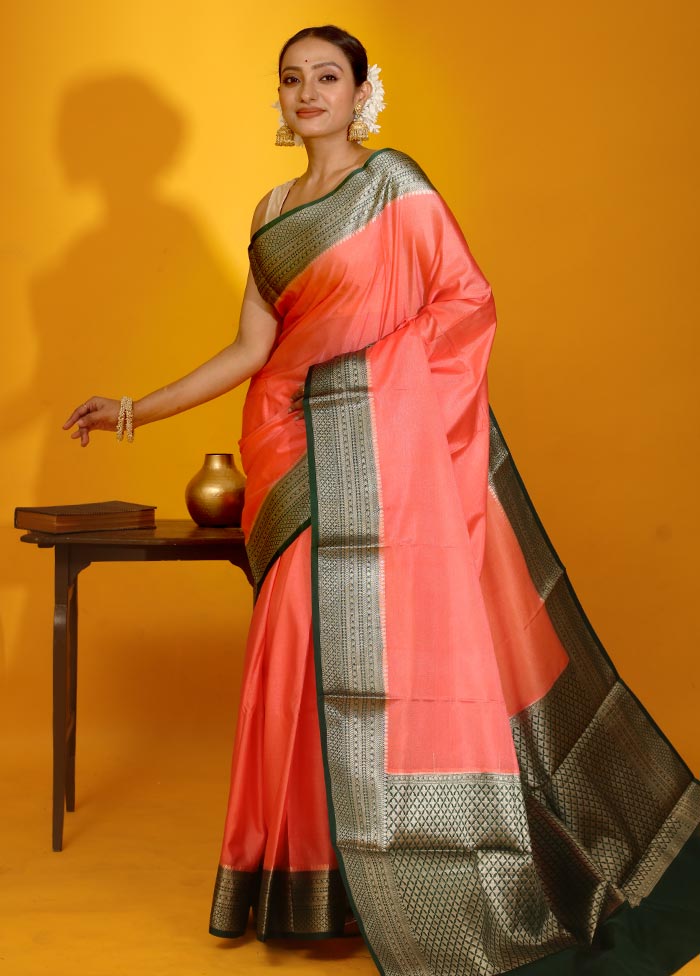 Pink Dupion Silk Saree With Blouse Piece - Indian Silk House Agencies