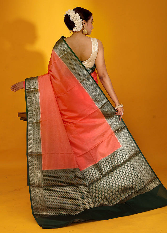 Pink Dupion Silk Saree With Blouse Piece - Indian Silk House Agencies